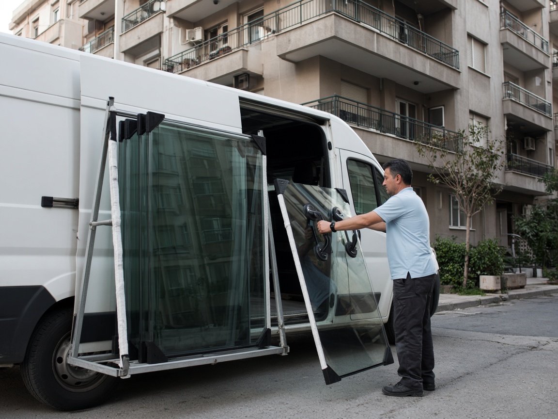 İzmir Duşakabin Damla Duşakabin cam taşıma aracı